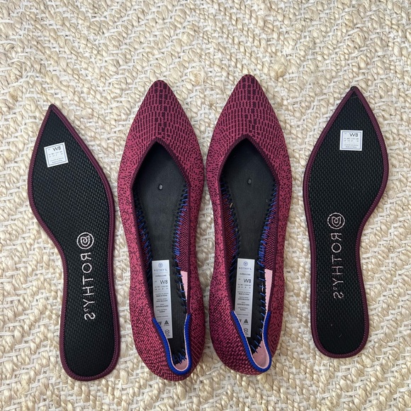 Rothy’s Fig Python Print Point Flats Slip On Purple - Picture 6 of 11